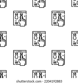 online shop icon pattern. Seamless online shop pattern on white background.