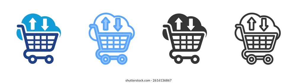 Online Shop icon set multiple style collection