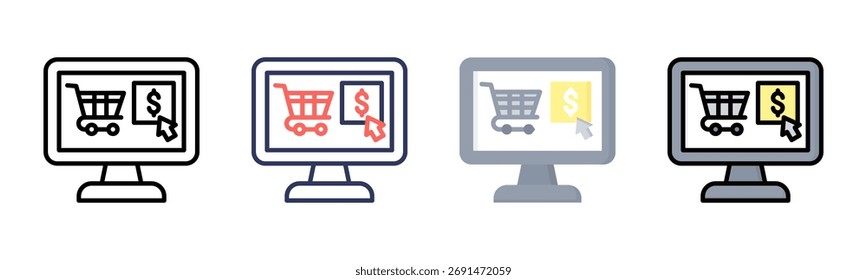 Ícone Loja Online definir coleção de vários estilos