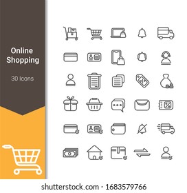 Online shop icon set perfect for apps and web design