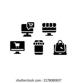 Online Shop Icon Set Vector Symbol Design Illustration