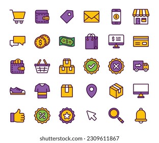 Online Shop Icon set vector logo illustration