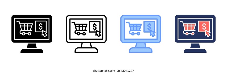 Online Shop icon sheet multiple style collection