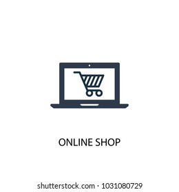 online shop icon. Simple element illustration. online shop symbol design from online business collection. Can be used for web and mobile.