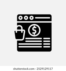 online shop icon is suitable for design elements or other needs has a solid icon style with eps format