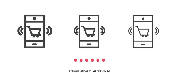 Online shop icon. Thin line icon vector