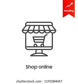 Online shop icon vector