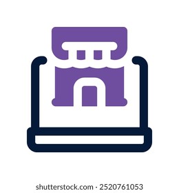 Icono de la tienda en línea. Vector Icono de doble tono para su Sitio web, móvil, presentación y diseño de logotipo.