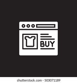 Online shop icon vector, filled flat sign, solid pictogram isolated on black, logo illustration