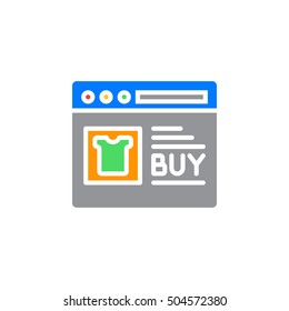 Online shop icon vector, filled flat sign, solid colorful pictogram isolated on white, logo illustration
