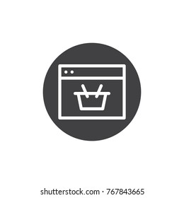Online shop icon vector, filled flat sign, solid pictogram isolated on white. Symbol, logo illustration.