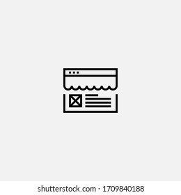 símbolo de ilustrador vectorial de icono de tienda en línea