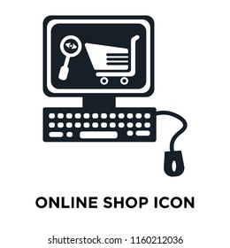Online shop icon vector isolated on white background, Online shop transparent sign