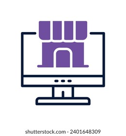 online shop icon. vector line icon for your website, mobile, presentation, and logo design.