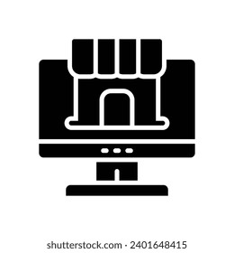 icono de tienda en línea. icono de línea vectorial para tu sitio web, móvil, presentación y diseño de logotipo.