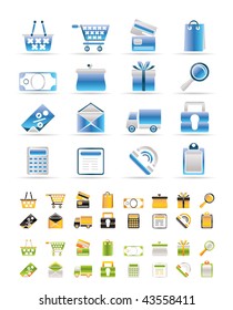 Online shop icons - vector  icon set. 3 Colors included.