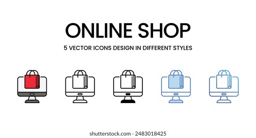 Online Shop Icons Vektorgrafik Set Stock Illustration.