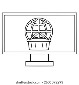 online shop illustration hand drawn outline vector