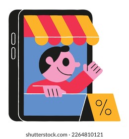 Online shop illustration for website, application, printing, document, poster design, etc.