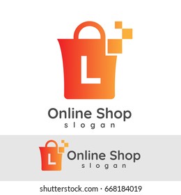 online shop initial Letter L Logo design