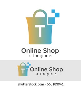online shop initial Letter T Logo design