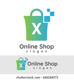online shop initial Letter X Logo design