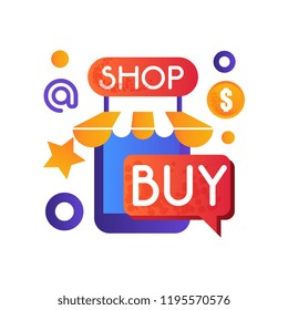 Online shop, internet shopping, e-commerce concept vector Illustration on a white background