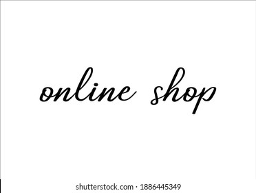 online shop lettering hand drawn degin vector art