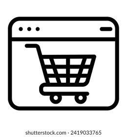 online shop Line Icon Background White