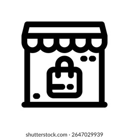 online shop line icon. Clean and minimalist vector icon for websites, mobile apps, presentations, and logos. Fully scalable and customizable for any project.