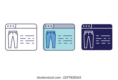 Online Shop line and solid illustration icon