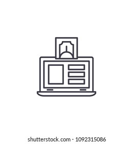 Online shop linear icon concept. Online shop line vector sign, symbol, illustration.