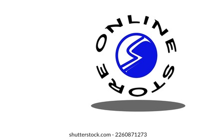 The online shop logo is a blue circle that says online shop.