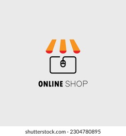 online shop logo computer vector design