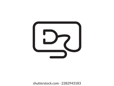 online shop logo design. computer screen with stethoscope creative vector linear style