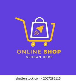 concepto de diseño de logotipo de tienda en línea