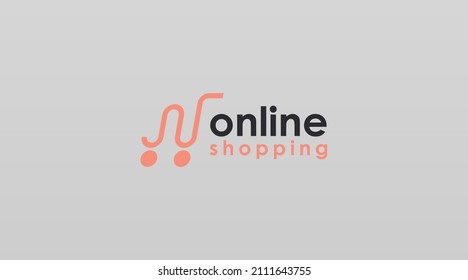 Online Shop Logo Design Concept Template Vector. E-Commerce Logo Design for Your Modern Business