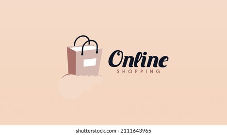 Vector de plantilla de diseño de logotipo de tienda en línea. Diseño de logotipos de comercio electrónico para su empresa moderna