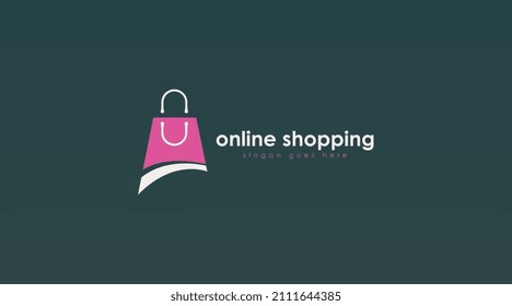Design-Konzept für Online-Shop-Logos Vorlage Vektorgrafik. E-Commerce-Logo-Design für Ihr modernes Unternehmen