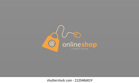 Online Shop Logo Design Concept Template for Digital Business Logo Vector. E-Commerce Logo Design Template