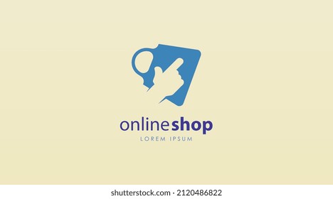 Online Shop Logo Design Concept Template for Digital Business Logo Vector. E-Commerce Logo Design Template