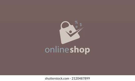 Plantilla de concepto de diseño de logotipo de tienda en línea para el vector de logotipos de empresas digitales. Plantilla de diseño de logotipos de comercio electrónico