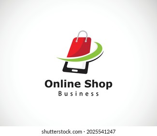 online shop logo design creative mobile phone concept food delivery social media