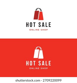 Online shop logo design with a creative, modern and unique bag and basket concept.