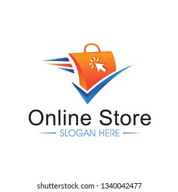 online shop logo design icon. shopping logo design - Vector