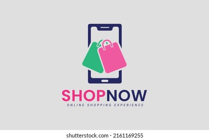 Online Shop Logo Design. Illustration Vector Graphic Of Shopping Bag And Mobile Combination Logo Design Concept. Perfect For Sale, Discount, Or Store Web Element. Ecommerce Platform Logo