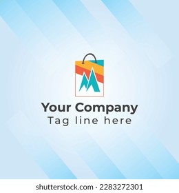 Online shop logo design inspiration m letter 