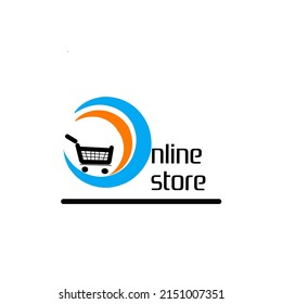 online shop logo design, the main motif of the letter o is combined with blue and orange