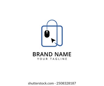 Online shop logo design. Shopping cart logo and shopping bags logo icon vector