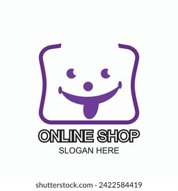Online shop logo design simple concept Premium Vector